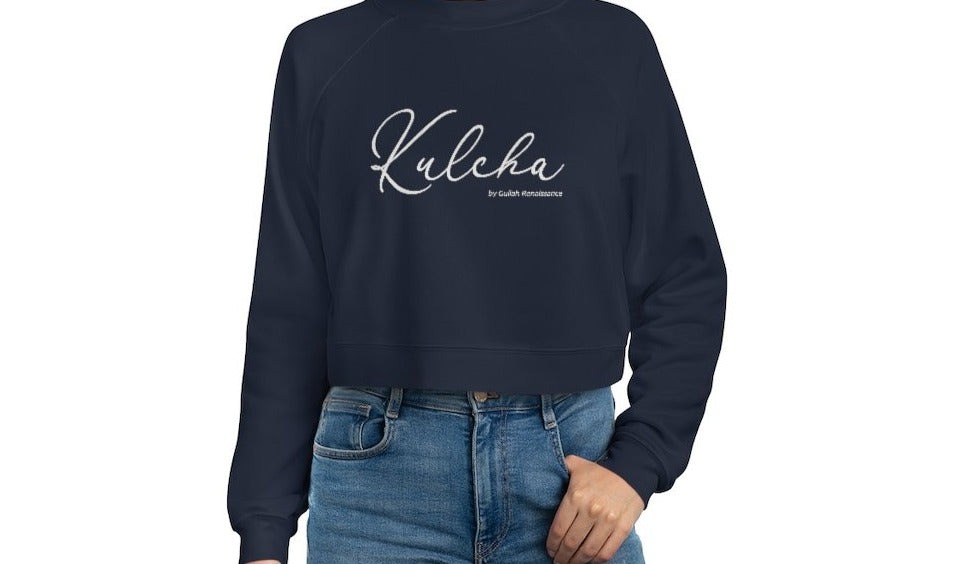 Navy Kulcha Crop Sweatshirt